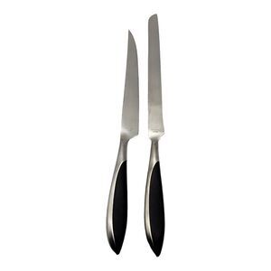 Lindy Contessa Stainless MCM Carving Set Japan Black Inlay Handle 2 Knives
